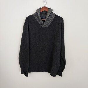 J Crew 100% Lambswool Shawl Collar Sweater Size XL